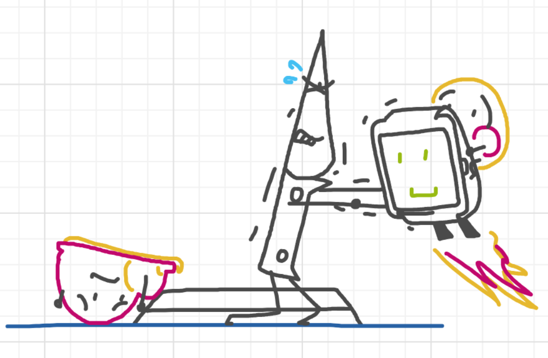 A panel from What's The Point, episode five of the Board Boards object show by Furretwalk/WalkingFurret.